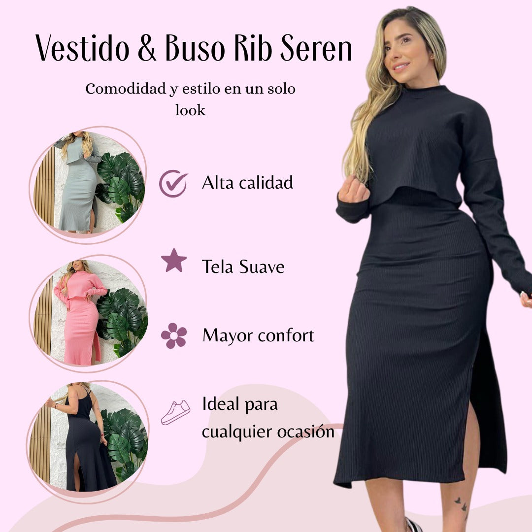 Vestido & Buso Rib Serena